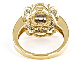 White Diamond 14k Yellow Gold Cluster Ring 0.95ctw