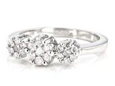 White Diamond 10k White Gold Cluster Ring 0.50ctw