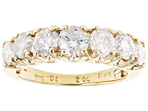White Diamond 14k Yellow Gold Band Ring 2.00ctw