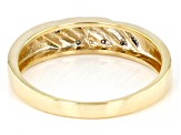 White Diamond Accent 10k Yellow Gold Mens Band Ring