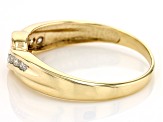 White Diamond 10k Yellow Gold Mens Band Ring 0.25ctw