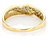 White Diamond 10k Yellow Gold Mens Band Ring 0.25ctw