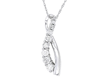 Picture of White Diamond 10k White Gold Slide Pendant With 18" Rope Chain 0.50ctw
