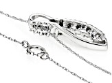 White Diamond 10k White Gold Slide Pendant With 18" Rope Chain 0.50ctw