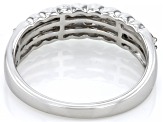 Champagne Diamond Rhodium Over Sterling Silver Band Ring 0.45ctw