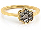 Champagne Diamond 14k Yellow Gold Over Sterling Silver Cluster Ring 0.45ctw