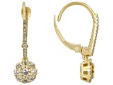 White Diamond 14k Yellow Gold Dangle Earrings 0.50ctw