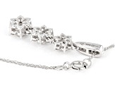 White Diamond 14k White Gold Dangle Pendant With 18" Rope Chain 0.50ctw