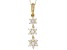 White Diamond 14k Yellow Gold Dangle Pendant With 18" Rope Chain 0.50ctw