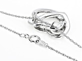 White Diamond Accent Rhodium Over Sterling Silver Heart Slide Pendant With 18" Rope Chain
