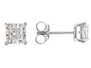 White Diamond 10k White Gold Stud Earrings 0.50ctw