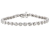 White Diamond Rhodium Over Sterling Silver Tennis Bracelet 0.90ctw