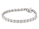 White Diamond Rhodium Over Sterling Silver Tennis Bracelet 0.90ctw