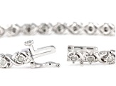 White Diamond Rhodium Over Sterling Silver Tennis Bracelet 0.90ctw