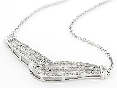 White Diamond Rhodium Over Sterling Silver Necklace 1.00ctw