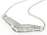 White Diamond Rhodium Over Sterling Silver Necklace 1.00ctw