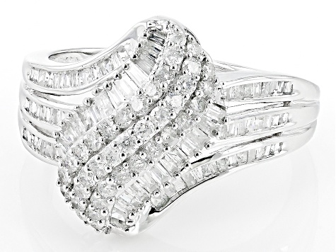 White Diamond 10k White Gold Cluster Ring 1.00ctw - DOE109 | JTV.com