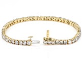 White Diamond 14k Yellow Gold Tennis Bracelet 6.00ctw