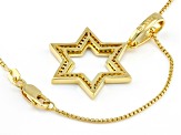 Round White Diamond 14k Yellow Gold Over Sterling Silver Mens Star Of David Pendant 0.50ctw