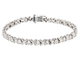 White Diamond Rhodium Over Sterling Silver Tennis Bracelet 1.00ctw
