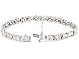 White Diamond Rhodium Over Sterling Silver Tennis Bracelet 1.00ctw