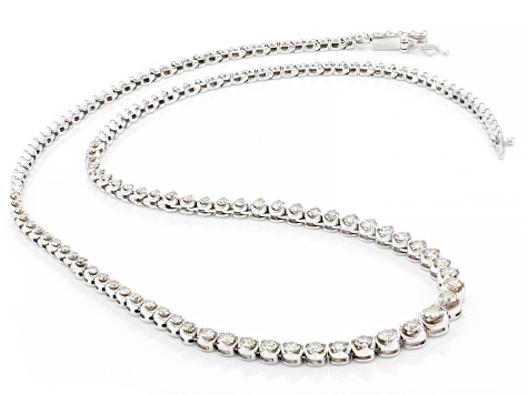 White Diamond 10k White Gold Tennis Necklace 4.00ctw