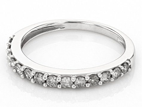 White Diamond 10k White Gold Band Ring 0.40ctw