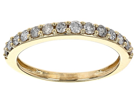 White Diamond 10k Yellow Gold Band Ring 0.40ctw