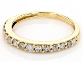 White Diamond 10k Yellow Gold Band Ring 0.40ctw