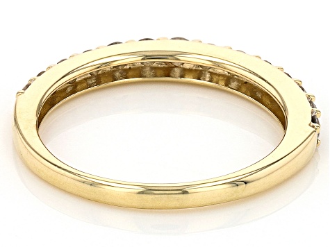 White Diamond 10k Yellow Gold Band Ring 0.40ctw
