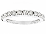 White Diamond 10k White Gold Band Ring 0.85ctw