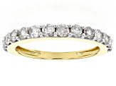 White Diamond 10k Yellow Gold Band Ring 0.85ctw
