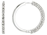 White Diamond 10k White Gold Hoop Earrings 3.00ctw