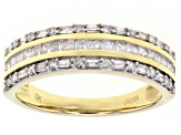 White Diamond 10k Yellow Gold Band Ring 0.50ctw