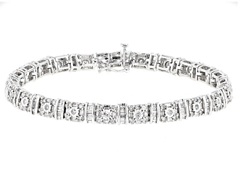 White Diamond 10k White Gold Tennis Bracelet 2.85ctw