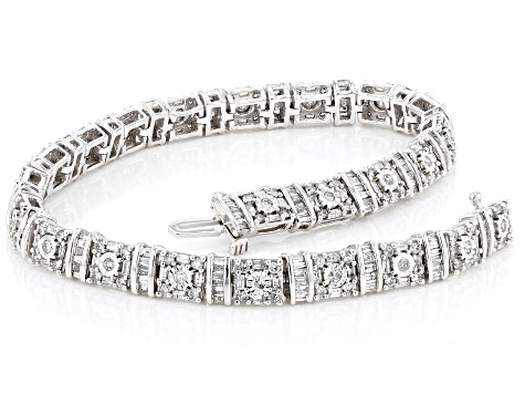 White Diamond 10k White Gold Tennis Bracelet 2.85ctw