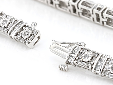 White Diamond 10k White Gold Tennis Bracelet 2.85ctw