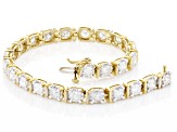 White Diamond 10k Yellow Gold Tennis Bracelet 8.00ctw