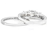 White Diamond 14k White Gold 3-Stone Ring With Matching Band 1.00ctw