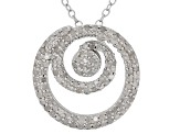 White Diamond Rhodium Over Sterling Silver Slide Pendant With 18" Cable Chain 0.70ctw