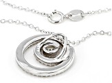 White Diamond Rhodium Over Sterling Silver Slide Pendant With 18" Cable Chain 0.70ctw