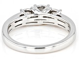 White Diamond 10k White Gold 3-Stone Ring 0.50ctw