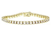 White Diamond 10k Yellow Gold Tennis Bracelet 3.00ctw