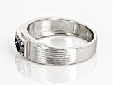 Black Diamond Platinum Over Sterling Silver Mens Band Ring 0.75ctw