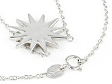 White Diamond Rhodium Over Sterling Silver Celestial Cluster Necklace 0.40ctw