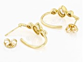 White Diamond 14k Yellow Gold J-Hoop Earrings 1.00ctw