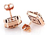 Champagne Diamond 18k Rose Gold Over Sterling Silver Cluster Stud Earrings 1.00ctw
