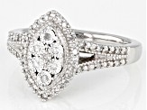 White Diamond Rhodium Over Sterling Silver Cluster Ring 0.25ctw