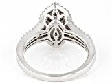 White Diamond Rhodium Over Sterling Silver Cluster Ring 0.25ctw