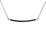 Blue Diamond Rhodium Over Sterling Silver Necklace 0.25ctw